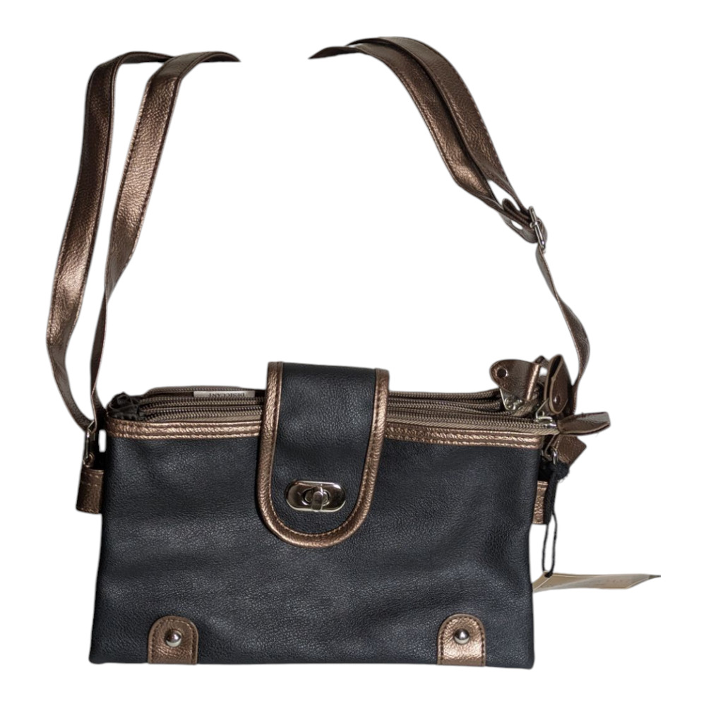 Gold Coast -Women's Black and Bronze Purse - Brand New - Sholder Strap 10x6